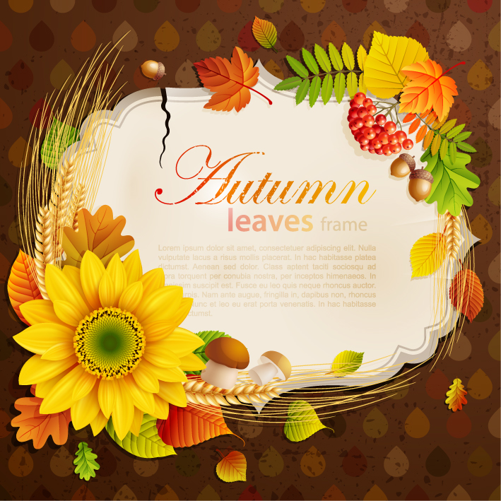 free vector Beautiful autumn leaves frame background 06 vector